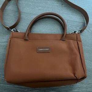 Longchamp Nylon Satchel / Crossbody Bag – Tan